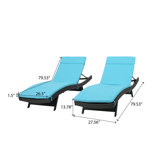 Sol 72 Outdoor™ Rebello 79.5'' Long Reclining Chaise Lounge Set with